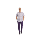 Men 2pc Walking Leisure Suit Short Sleeves DREAMS Checker 282-19 Lavender
