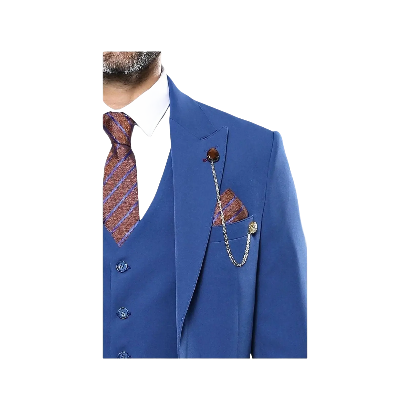 Men 3 Piece Suit WESSI by J.VALINTIN Extra Slim Fit JV3 Light Blue TURKEY USA - J.Valintin Men's Wear Legend - 16526