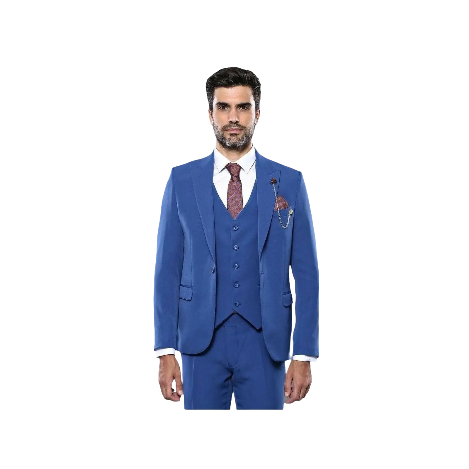 Men 3 Piece Suit WESSI by J.VALINTIN Extra Slim Fit JV3 Light Blue TURKEY USA - J.Valintin Men's Wear Legend - 16526