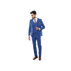 Men 3 Piece Suit WESSI by J.VALINTIN Extra Slim Fit JV3 Light Blue TURKEY USA - J.Valintin Men's Wear Legend - 16526