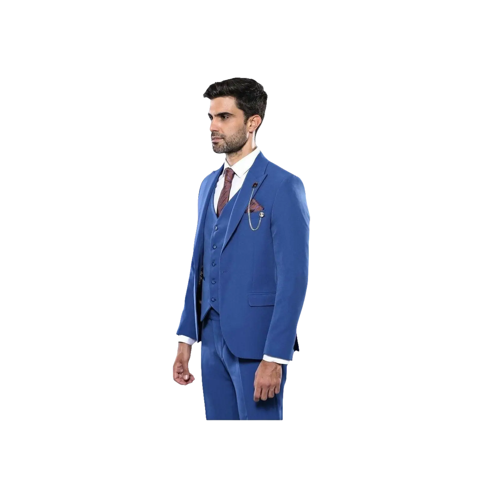 Men 3 Piece Suit WESSI by J.VALINTIN Extra Slim Fit JV3 Light Blue TURKEY USA - J.Valintin Men's Wear Legend - 16526