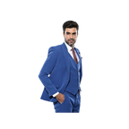Men 3 Piece Suit WESSI by J.VALINTIN Extra Slim Fit JV3 Light Blue TURKEY USA - J.Valintin Men's Wear Legend - 16526