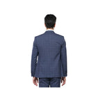 Men 3pc European Suit WESSI by J.VALINTIN Extra Slim Fit JV33 Navy Window Pane - J.Valintin Men's Wear Legend - 16875
