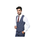Men 3pc European Suit WESSI by J.VALINTIN Extra Slim Fit JV33 Navy Window Pane - J.Valintin Men's Wear Legend - 16875