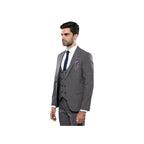 Men 3pc European Suit WESSI by J.VALINTIN Extra Slim Fit JV35 gray Window Pane - J.Valintin Men's Wear Legend - 16887