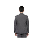 Men 3pc European Suit WESSI by J.VALINTIN Extra Slim Fit JV35 gray Window Pane - J.Valintin Men's Wear Legend - 16887
