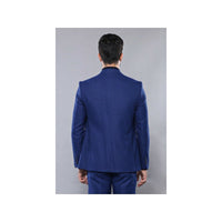 Men 3pc European Vested Suit WESSI by J.VALINTIN Extra Slim Fit JV13 Royal blue - J.Valintin Men's Wear Legend - 16619