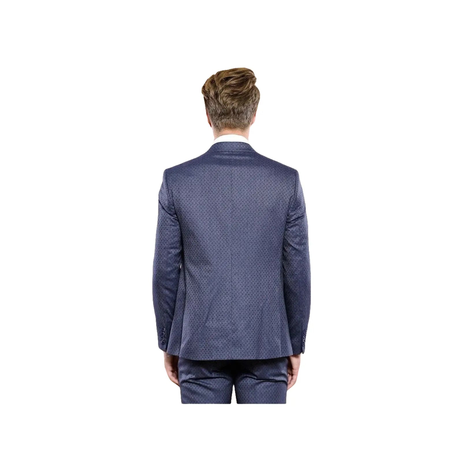Men 3pc European Vested Suit WESSI by J.VALINTIN Extra Slim Fit JV17 Navy Blue - J.Valintin Men's Wear Legend - 16707