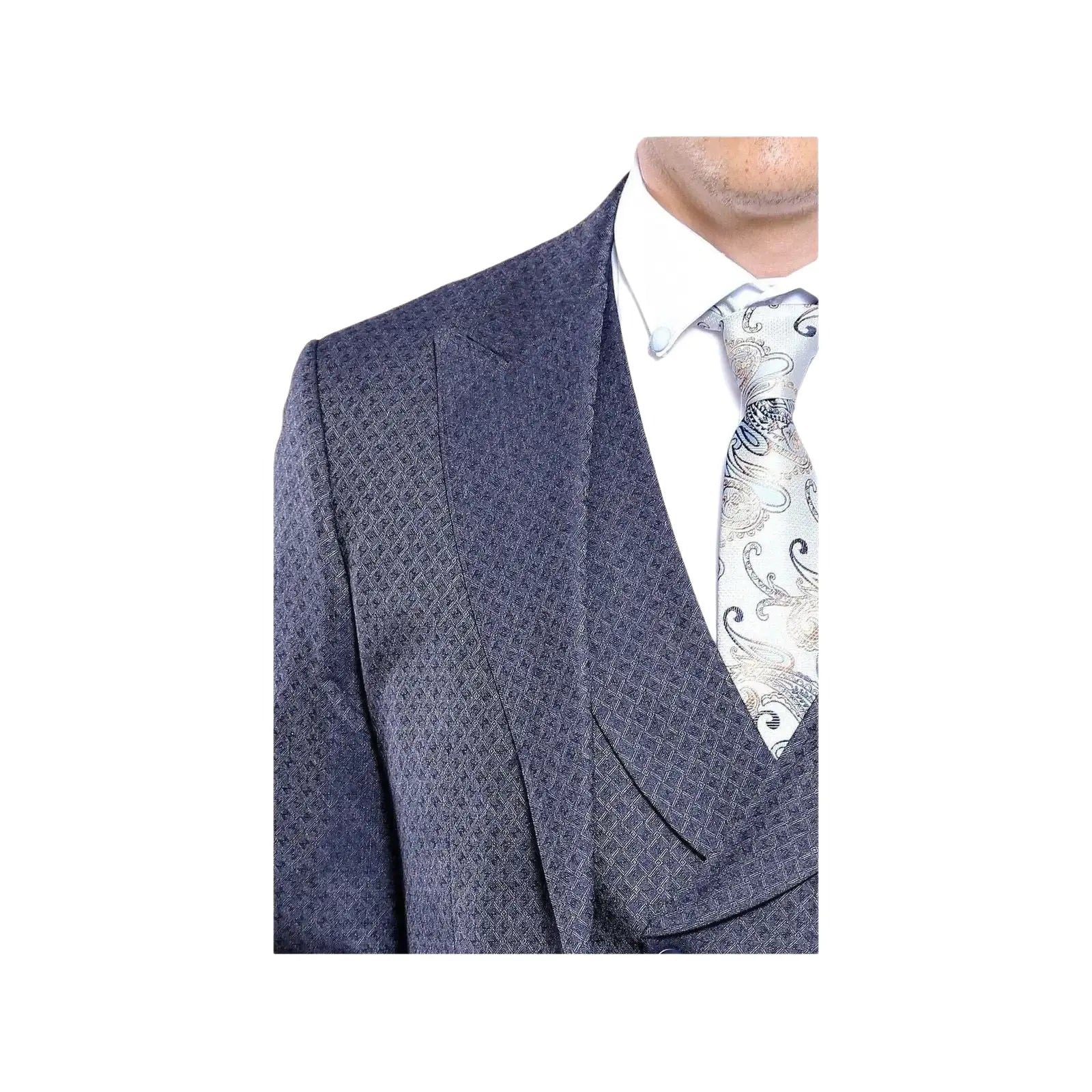 Men 3pc European Vested Suit WESSI by J.VALINTIN Extra Slim Fit JV17 Navy Blue - J.Valintin Men's Wear Legend - 16707