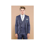 Men 3pc European Vested Suit WESSI by J.VALINTIN Extra Slim Fit JV17 Navy Blue - J.Valintin Men's Wear Legend - 16707