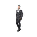 Men 3pc European Vested Suit WESSI by J.VALINTIN Extra Slim Fit JV26 Dark gray - J.Valintin Men's Wear Legend - 16839