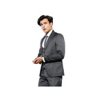 Men 3pc European Vested Suit WESSI by J.VALINTIN Extra Slim Fit JV26 Dark gray - J.Valintin Men's Wear Legend - 16839