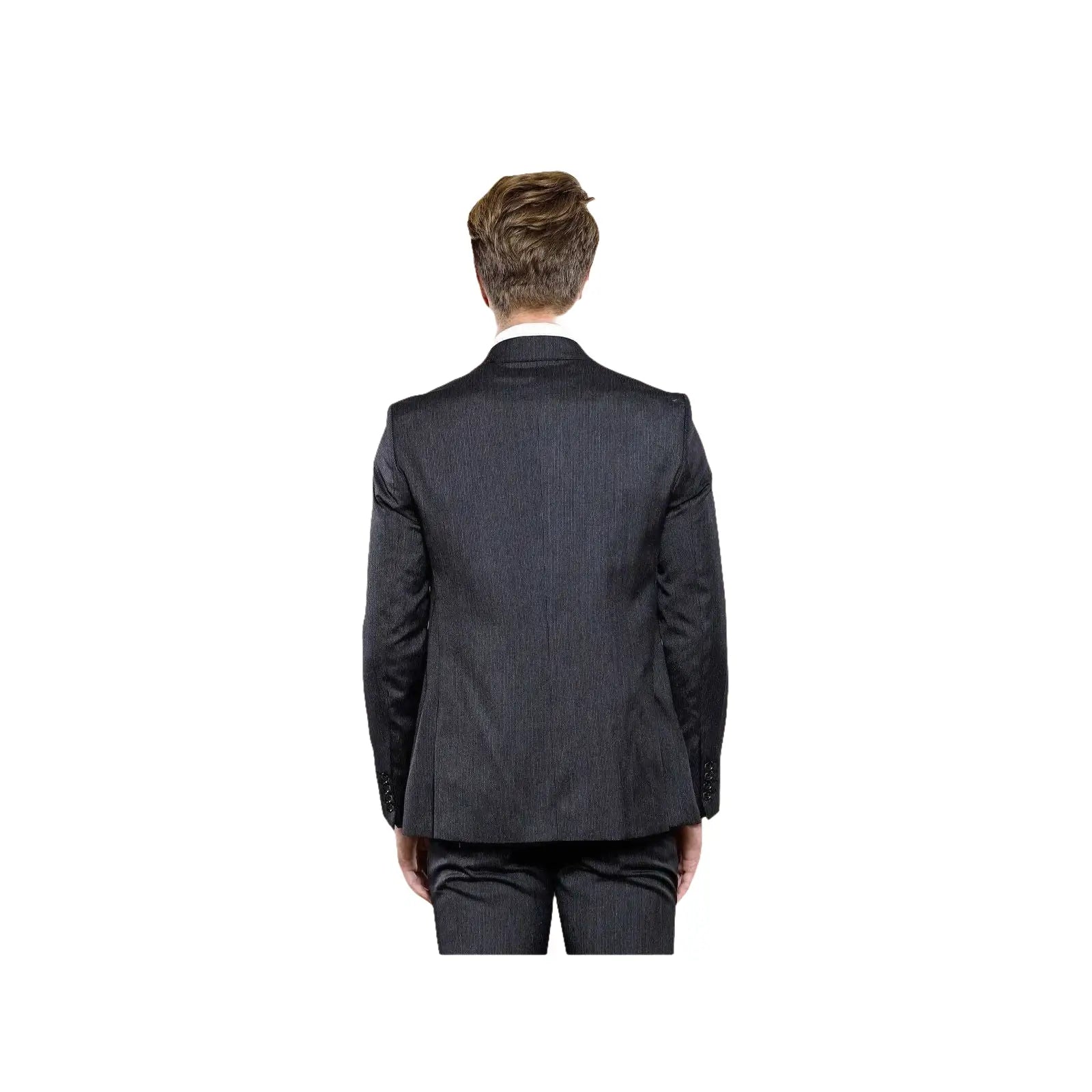 Men 3pc European Vested Suit WESSI by J.VALINTIN Extra Slim Fit JV28 black gray - J.Valintin Men's Wear Legend - 16849