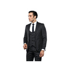 Men 3pc European Vested Suit WESSI by J.VALINTIN Extra Slim Fit JV28 black gray - J.Valintin Men's Wear Legend - 16849