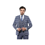 Men 3pc European Vested Suit WESSI by J.VALINTIN Extra Slim Fit JV36 navy White - J.Valintin Men's Wear Legend - 16894