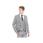 Men 3pc European Vested Suit WESSI by J.VALINTIN Extra Slim Fit JV44 Houndstooth - J.Valintin Men's Wear Legend - 16971