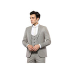 Men 3pc European Vested Suit WESSI by J.VALINTIN Extra Slim Fit JV45 Beige Brown - J.Valintin Men's Wear Legend - 16985
