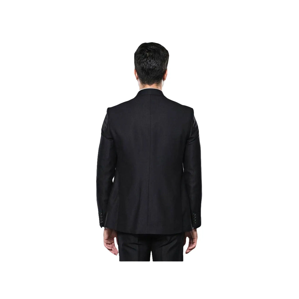 Men 3pc European Vested Suit WESSI by J.VALINTIN Extra Slim Fit JV9 Black corded - J.Valintin Men's Wear Legend - 16584