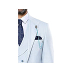 Men 3pc European Vested Suit WESSI J.VALINTIN Extra Slim Fit JV14 Sky Blue new - J.Valintin Men's Wear Legend - 16628