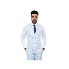 Men 3pc European Vested Suit WESSI J.VALINTIN Extra Slim Fit JV14 Sky Blue new - J.Valintin Men's Wear Legend - 16628