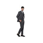 Men 3pc European Vested Suit WESSI J.VALINTIN Extra Slim Fit JV15 Charcoal Gray - J.Valintin Men's Wear Legend - 16635