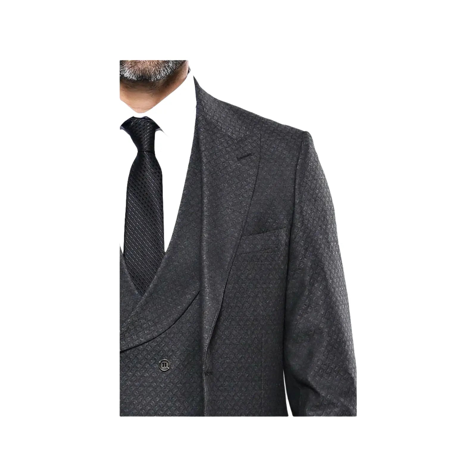 Men 3pc European Vested Suit WESSI J.VALINTIN Extra Slim Fit JV15 Charcoal Gray - J.Valintin Men's Wear Legend - 16635
