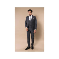 Men 3pc European Vested Suit WESSI J.VALINTIN Extra Slim Fit JV2 Charcoal Gray - J.Valintin Men's Wear Legend - 16521