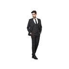 Men 3pc European Vested Suit WESSI J.VALINTIN Extra Slim Fit JV27 Black Stripe - J.Valintin Men's Wear Legend - 16844