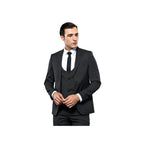 Men 3pc European Vested Suit WESSI J.VALINTIN Extra Slim Fit JV27 Black Stripe - J.Valintin Men's Wear Legend - 16844