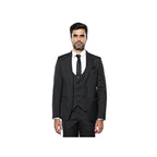 Men 3pc European Vested Suit WESSI J.VALINTIN Extra Slim Fit JV27 Black Stripe - J.Valintin Men's Wear Legend - 16844