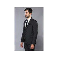 Men 3pc European Vested Suit WESSI J.VALINTIN Extra Slim Fit JV27 Black Stripe - J.Valintin Men's Wear Legend - 16844