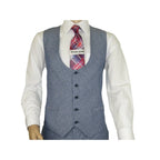 Men 3pc European Vested Suit WESSI JVALINTIN Slim Fit JV22 Sky Blue One Button - J.Valintin Men's Wear Legend - 16805
