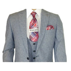Men 3pc European Vested Suit WESSI JVALINTIN Slim Fit JV22 Sky Blue One Button - J.Valintin Men's Wear Legend - 16805
