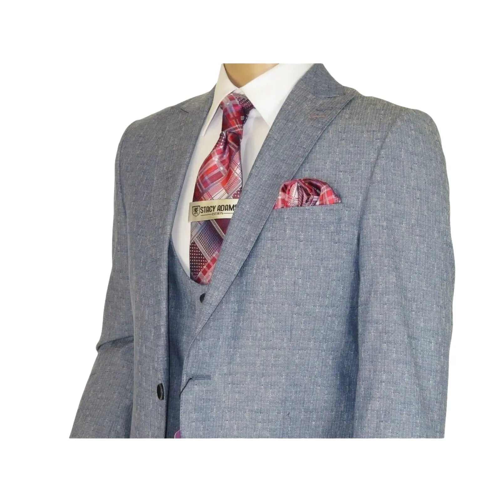 Men 3pc European Vested Suit WESSI JVALINTIN Slim Fit JV22 Sky Blue One Button - J.Valintin Men's Wear Legend - 16805