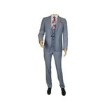 Men 3pc European Vested Suit WESSI JVALINTIN Slim Fit JV22 Sky Blue One Button - J.Valintin Men's Wear Legend - 16805