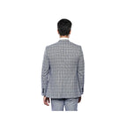 Men 3pc Vest Suit WESSI by J.VALINTIN Extra Slim Fit JV42 Blue Plaid TURKEY USA - J.Valintin Men's Wear Legend - 16928
