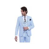 Men 3pc Vested Suit Turkey USA WESSI J.VALINTIN Slim Fit 132 - 22 Plaid Blue sale - J.Valintin Men's Wear Legend - 72157