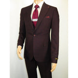 Men 3pc Vested Suit WESSI J.VALINTIN European Slim Fit 126 - 80 Burgundy 44R - J.Valintin Men's Wear Legend - 72133