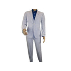 Men ADOLFO Seersucker Suit Stripe Casual Dressy Summer Suit 2 Button C622 Blue - J.Valintin Men's Wear Legend - 108748