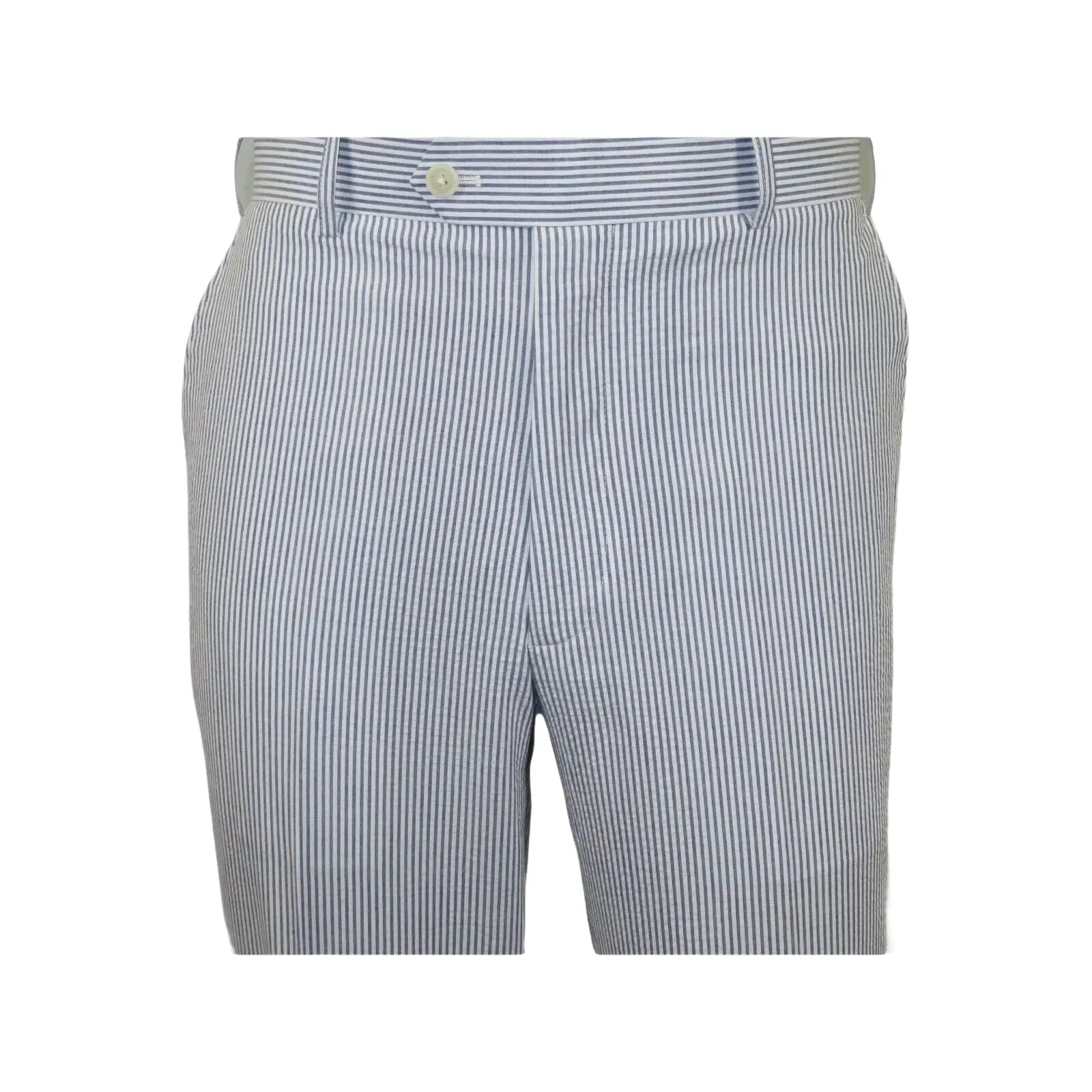 Men ADOLFO Seersucker Suit Stripe Casual Dressy Summer Suit 2 Button C622 Blue - J.Valintin Men's Wear Legend - 108748