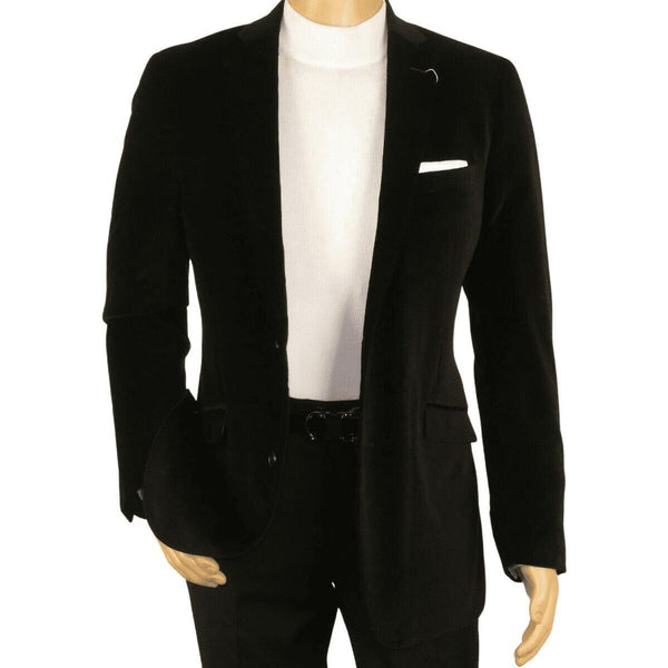 Men ADOLFO Velvet Blazer Dinner Formal Jacket Black Tie Stage Award Show C40895 - J.Valintin Men's Wear Legend - 3977