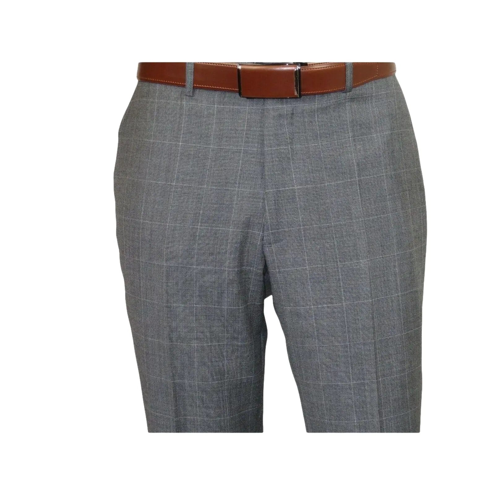 Men Apollo King 3pc Classic Suit A303 Gray white window pane 100% Wool Ship free - J.Valintin Men's Wear Legend - 21458