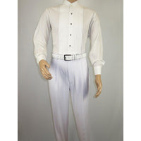 Men Apollo King Band Collarless Church Suit Mandarin 5 Hidden Buttons AG58 White - J.Valintin Men's Wear Legend - AG58 - White - 38R