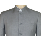 Men Apollo King Banded Collarless suit Mandarin 5 Button Wide leg M5 - 3 Gray New - J.Valintin Men's Wear Legend - 21008