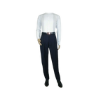 Men Apollo King Banded Collarless suit Mandarin 5 Hidden Button Panel AG52 Navy - J.Valintin Men's Wear Legend - 21764