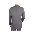 Men Apollo King Banded Collarless suit Mandarin 5 Hidden Button Pastor AG53 Gray - J.Valintin Men's Wear Legend - 80265