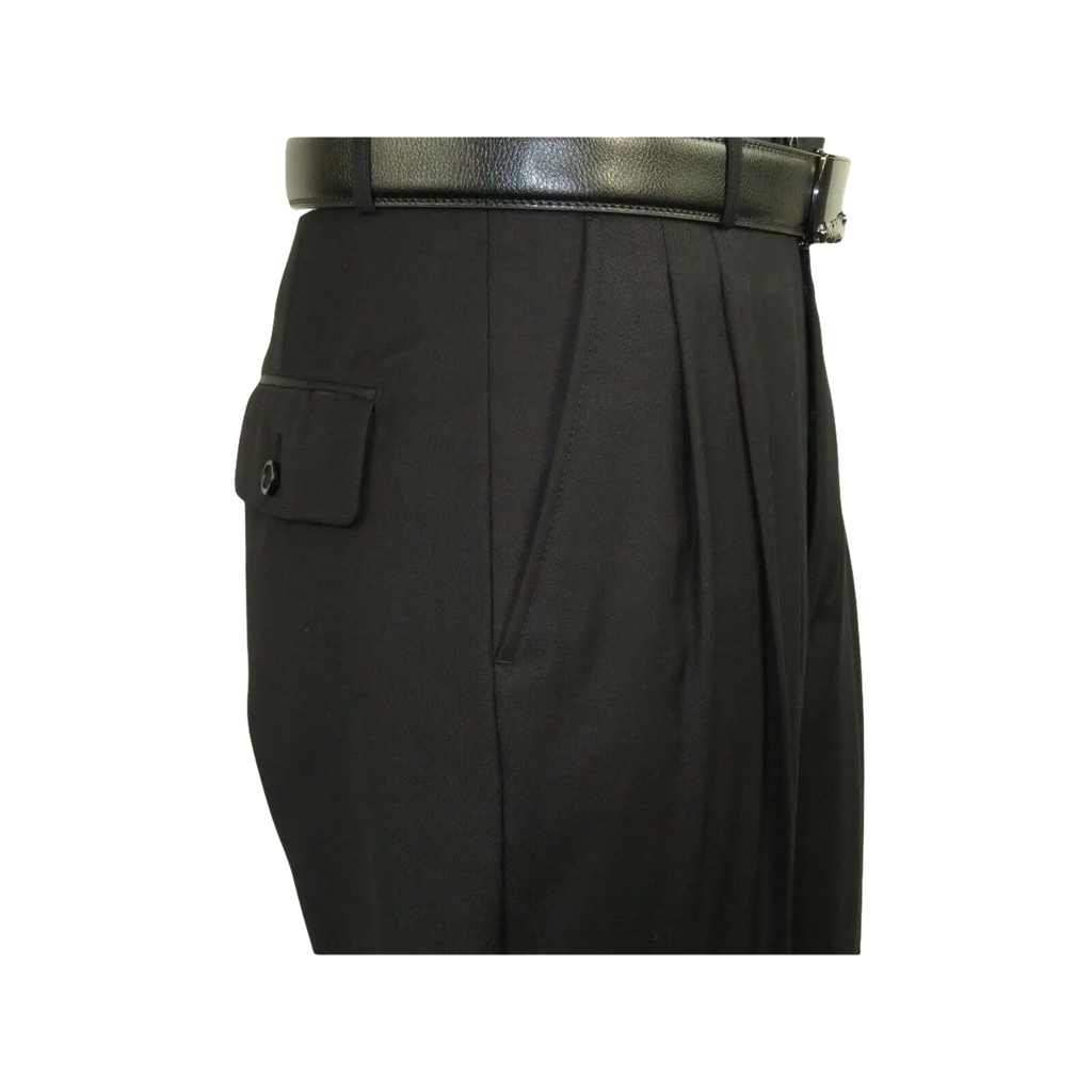Men Apollo King Banded Collarless suit Mandarin Military Style 5button K1 Black - J.Valintin Men's Wear Legend - 19000