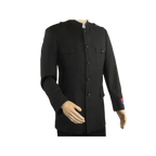 Men Apollo King Banded Collarless suit Mandarin Military Style 5button K1 Black - J.Valintin Men's Wear Legend - 19000