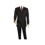 Men Apollo King Double Breasted Formal Business Suit Pleated Pants DM21 Black - J.Valintin Men's Wear Legend - 80247