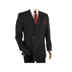 Men Apollo King Double Breasted Formal Business Suit Pleated Pants DM21 Black - J.Valintin Men's Wear Legend - 80247